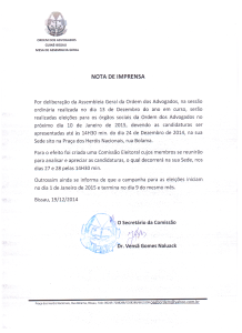 Nota Imprensa de Ordem dos Advogado
